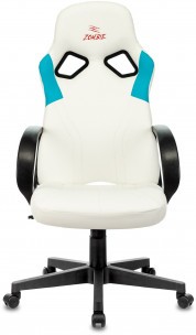 Кресло игровое Бюрократ ZOMBIE RUNNER белый/голубой