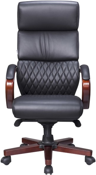 Кресло руководителя Everprof President Wood Кожа Черный
