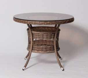 Стол для дачи FM-2002 коричневый, диамерт 90 см