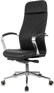 Кресло руководителя Бюрократ CH-610SL-Lux черный эко.кожа крестов. металл хром