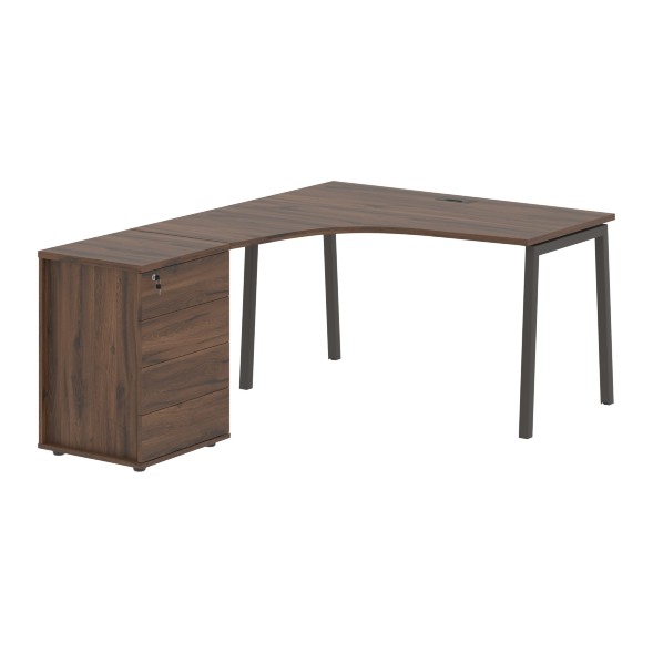 Стол эргономичный с тумбой ELCET 1318(L) 1360х1880х750 EDIS