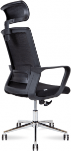 Кресло офисное Интер чёрная сетка/хром