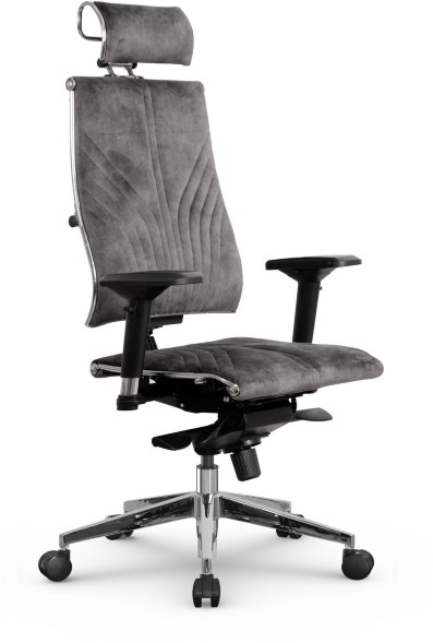 Кресло METTA Y 4D Free серый велюр