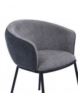 Стул Duke светло-серый/серый с черными ножками