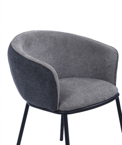 Стул Duke светло-серый/серый с черными ножками