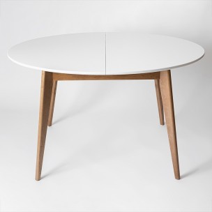 Стол раскладной Орион Plus 1000(+300), Дуб натуральный/Белая шпон