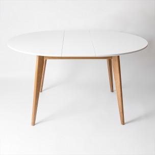 Стол раскладной Орион Plus 1000(+300), Дуб натуральный/Белая шпон